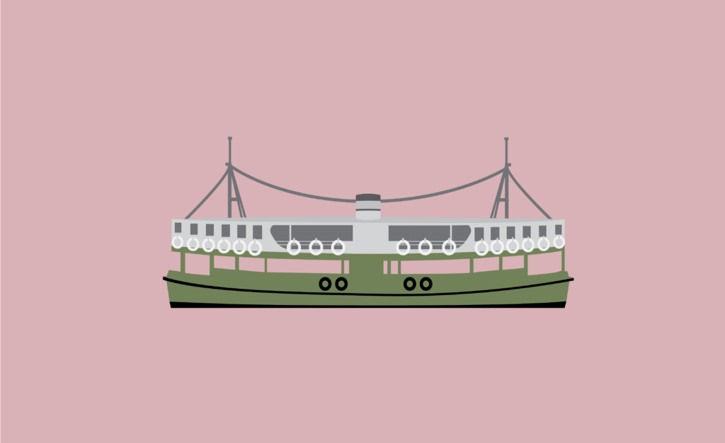 Illustration of a Hong Kong ferry